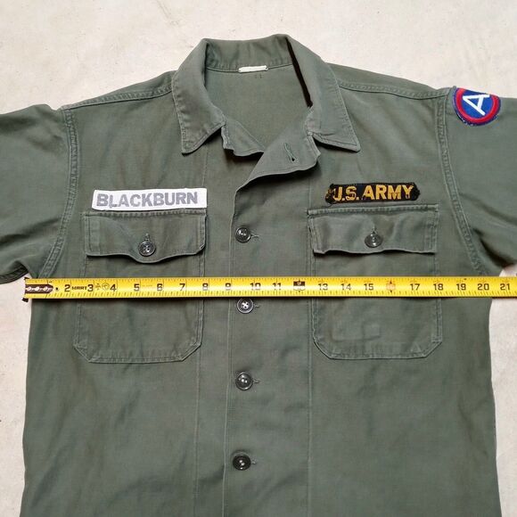 Vintage OG 107 US Army Shirt Jacket Size Small Vietnam War Era 60s Sateen Field - Picture 13 of 13